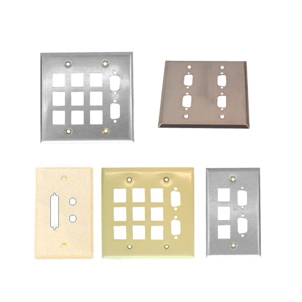 Wall Plates with D-Sub (DB9 DH15 DB15 DH26 DB25 & DH44) Cutouts