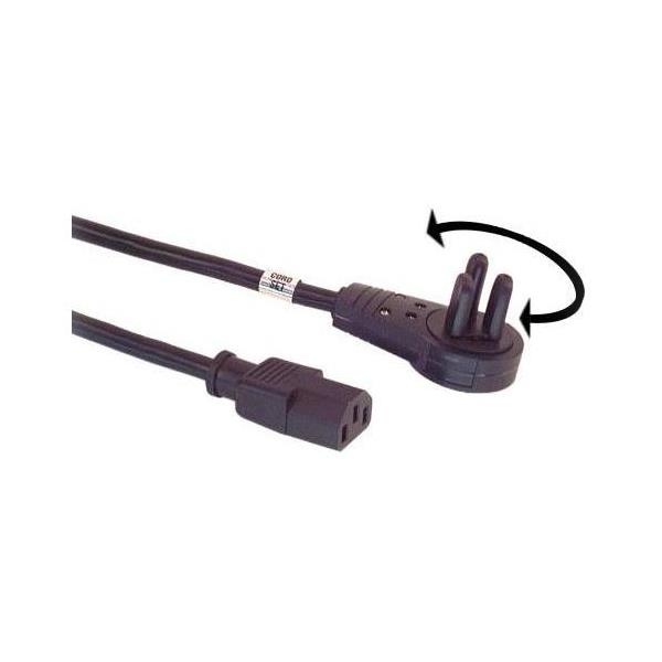 Gembird PC-186-VDE-3M - Câble d'alimentation - power CEE 7/7 (M) incliné  pour power IEC 60320 C13 droit - 10 A - 3 m - moulé - noir